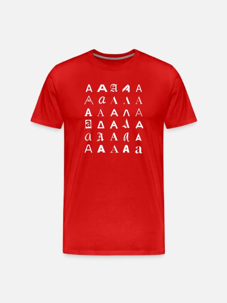 Typografibogstav Et design Mosaik - Herre Premium T-shirt økologisk - rød