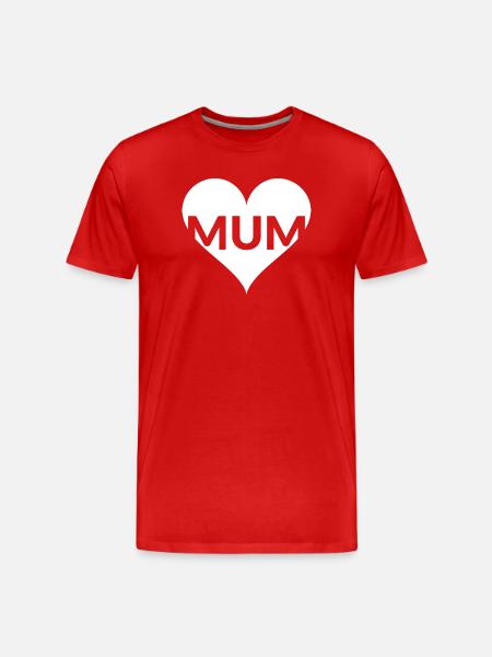 Heart with MUM lettering - Men's Premium Organic T-Shirt - red