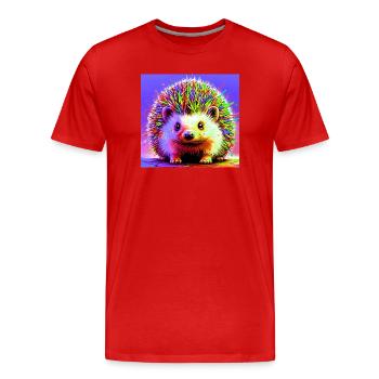 Igel - Männer Premium Bio T-Shirt - Rot - Vorne - Damien (186cm)
