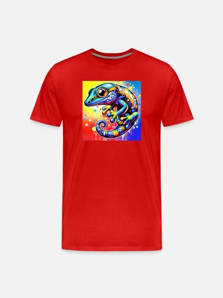 Gecko - Men's Premium Organic T-Shirt - red