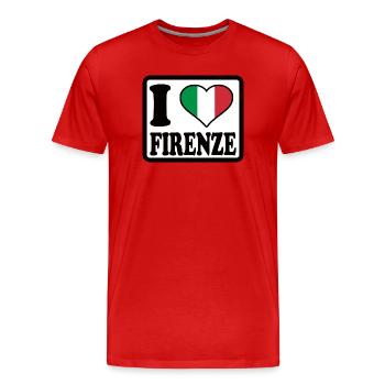 J’adore Florence, Florence - T-shirt bio Premium Homme - rouge - Devant - Damien (186cm)