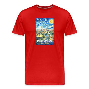 Johannesburg, Südafrika Starry Night  - Männer Premium Bio T-Shirt - Rot - Vorne - Damien (186cm)
