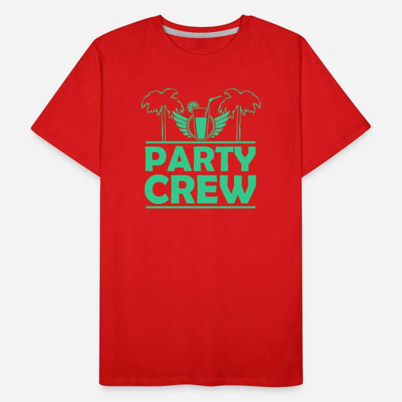 Party Crew Palm Trees Drink Wings Men's Premium Organic T-Shirt
