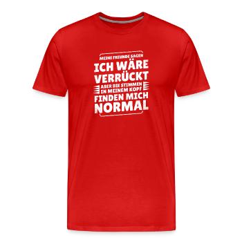 Stimmen im Kopf - Männer Premium Bio T-Shirt - Rot - Vorne - Damien (186cm)