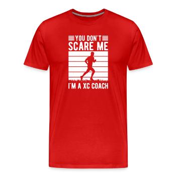 Cross Country Runner Design - XC Coach - Running - Männer Premium Bio T-Shirt - Rot - Vorne - Damien (186cm)