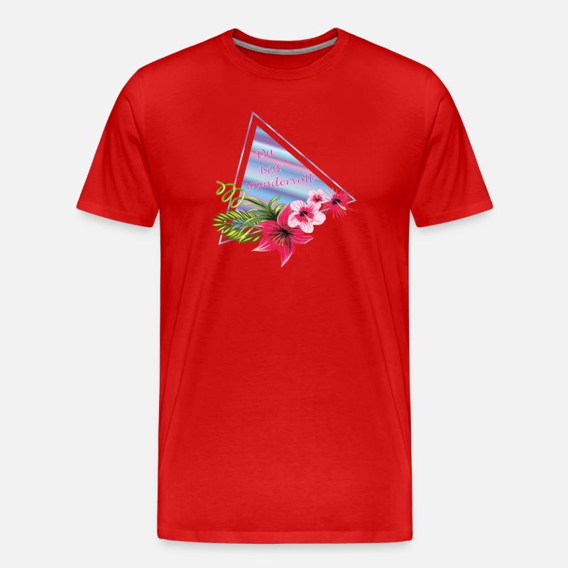 Du bist wundervoll  - Männer Premium Bio T-Shirt - Rot