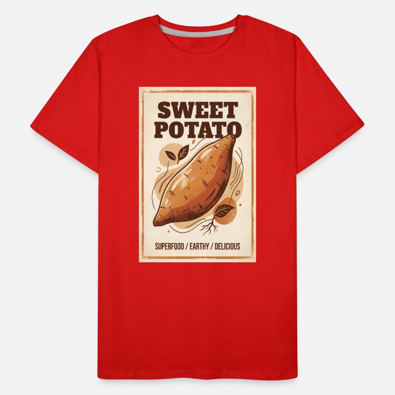 Impression de Superaliment de Patate Douce T-shirt bio Premium Homme