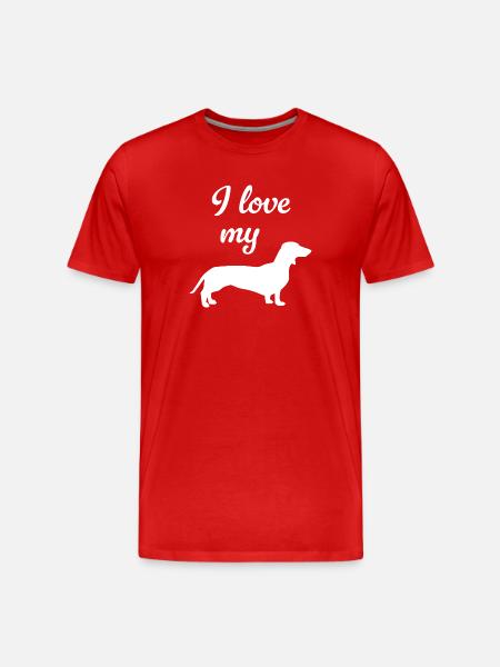 Jeg elsker min gravhund fanmaster Mistress Paw - Herre Premium T-shirt økologisk - rød