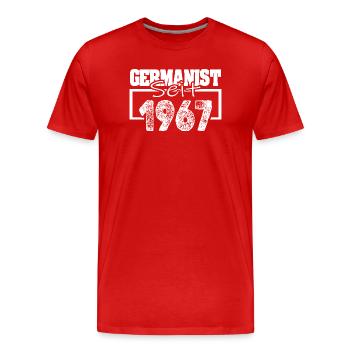 1967 - Männer Premium Bio T-Shirt - Rot - Vorne - Damien (186cm)