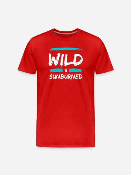 Wild & Sunburned Brush Text - Men's Premium Organic T-Shirt - red