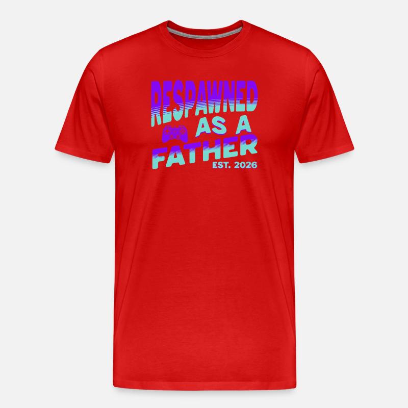 Papa 2026 - Respawned as a father - Männer Premium Bio T-Shirt - Rot
