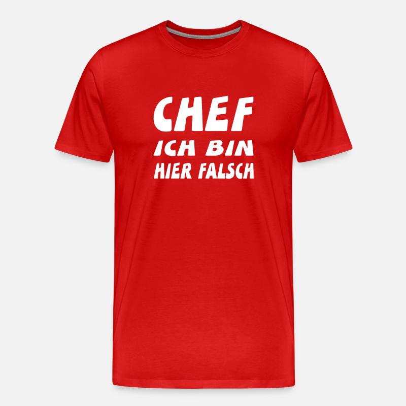 Chef - Männer Premium Bio T-Shirt - Rot