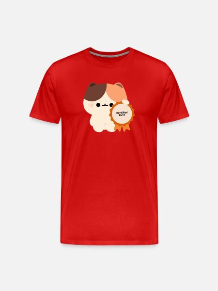 Certified Cute Tortie Cat  - Men's Premium Organic T-Shirt - red