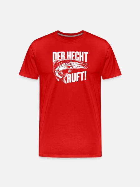 Hecht Angeln Humor - Männer Premium Bio T-Shirt - Rot