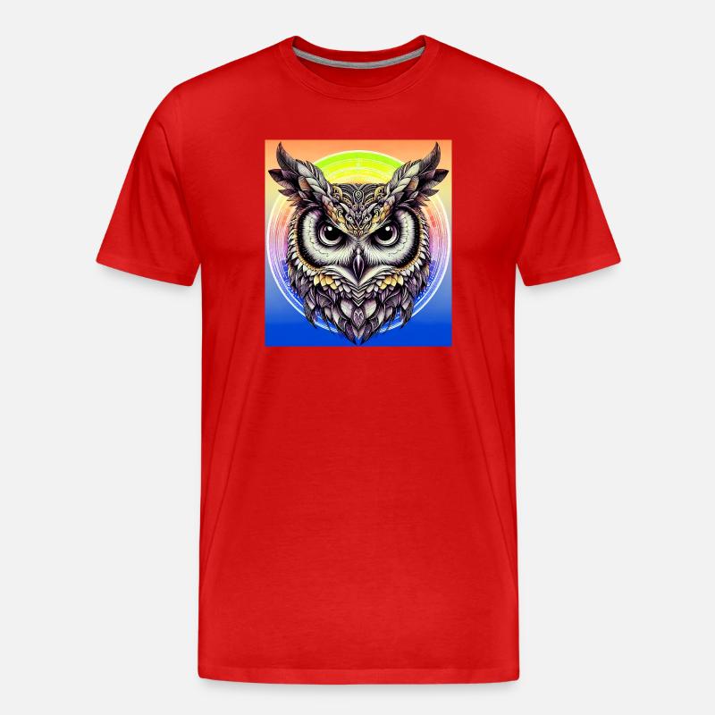 Eule - Männer Premium Bio T-Shirt - Rot