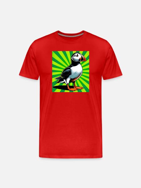 Papageitaucher - Männer Premium Bio T-Shirt - Rot