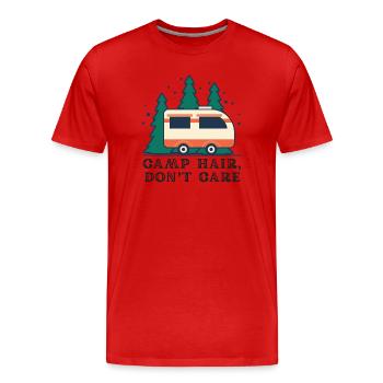 Camp Hair Don't Care Camper - Men's Premium Organic T-Shirt - red - Front - Damien (186cm)