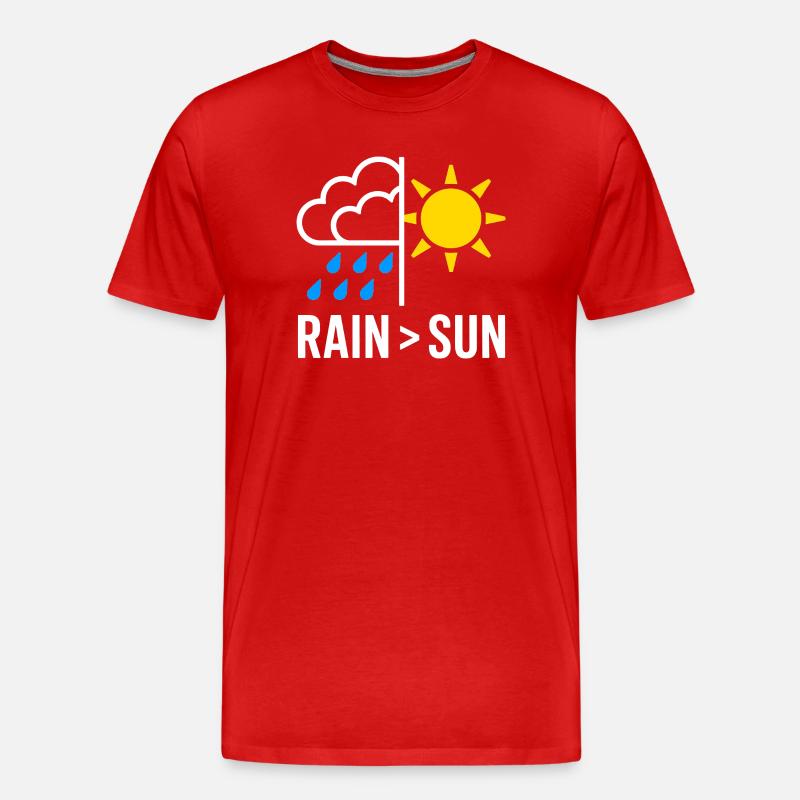 Rain Over Sun Regen - Männer Premium Bio T-Shirt - Rot