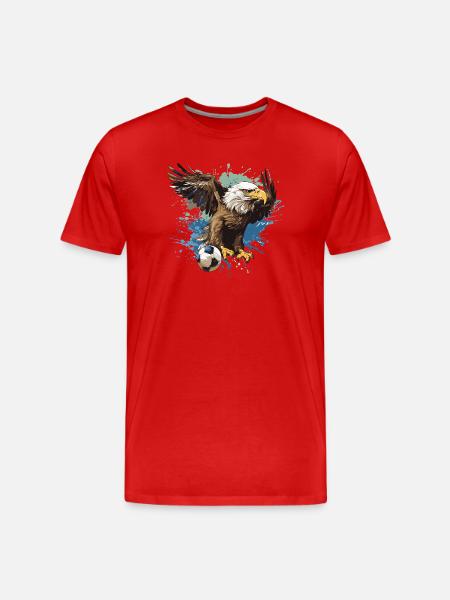 Adler Fussball Team - Männer Premium Bio T-Shirt - Rot