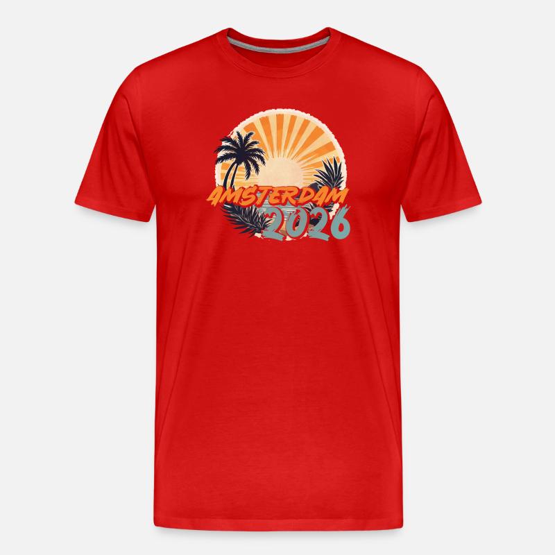 Amsterdam 2026 - Männer Premium Bio T-Shirt - Rot