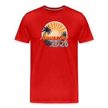 Formentera 2026 - Men's Premium Organic T-Shirt - red - Front - Damien (186cm)