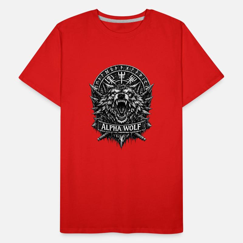 Alpha Wolf Runic Crest Men's Premium Organic T-Shirt