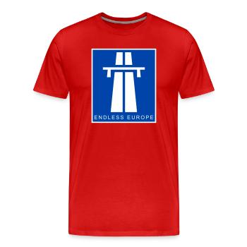 Endloses Europa - Männer Premium Bio T-Shirt - Rot - Vorne - Damien (186cm)