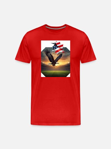 Patriotic eagle in stadium - Men's Premium Organic T-Shirt - red