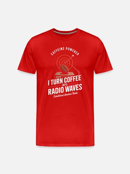 Caffeine Powered Radio Waves - Men's Premium Organic T-Shirt - red