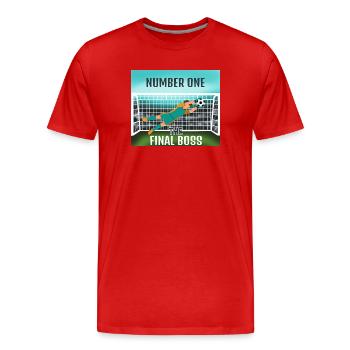 Endgegner: Torwart - Men's Premium Organic T-Shirt - red - Front - Damien (186cm)