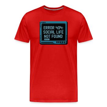 Retro 404: Social life is lacking - Men's Premium Organic T-Shirt - red - Front - Damien (186cm)