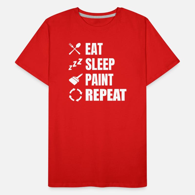 Eat Sleep Paint Repeat Männer Premium Bio T-Shirt