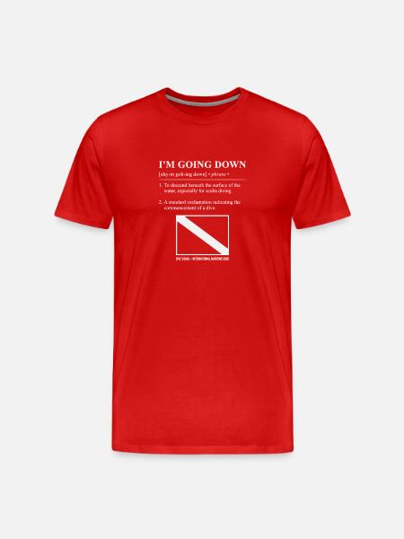 Drapeau de plongée sous-marine descendant rétro - T-shirt bio Premium Homme - rouge