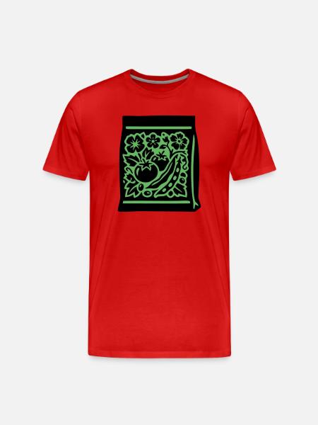 Seeds Bag Tomatoes Vegetables - Men's Premium Organic T-Shirt - red