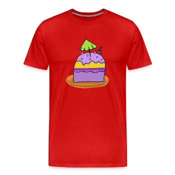 Tartelettes Gâteaux Muffins Enfants Sucreries - T-shirt bio Premium Homme - rouge - Devant - Damien (186cm)