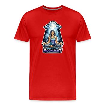 Mondmeditation, Mondachtsamkeit, Spirituell - Männer Premium Bio T-Shirt - Rot - Vorne - Damien (186cm)