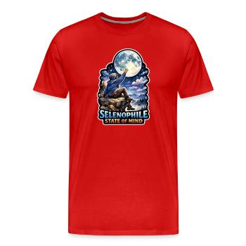 Mondmeditation, Mondachtsamkeit, Spirituell - Männer Premium Bio T-Shirt - Rot - Vorne - Damien (186cm)