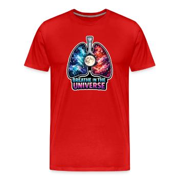 Mondmeditation, Mondachtsamkeit, Spirituell - Männer Premium Bio T-Shirt - Rot - Vorne - Damien (186cm)