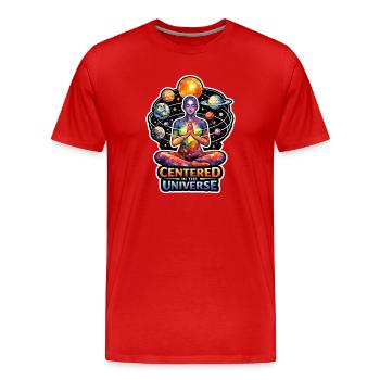 Mondmeditation, Mondachtsamkeit, Spirituell - Männer Premium Bio T-Shirt - Rot - Vorne - Damien (186cm)