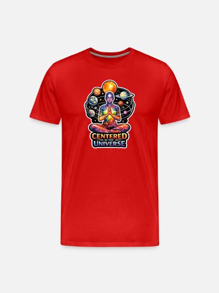 Moon Meditation, Moon Mindfulness, Spiritual - Men's Premium Organic T-Shirt - red