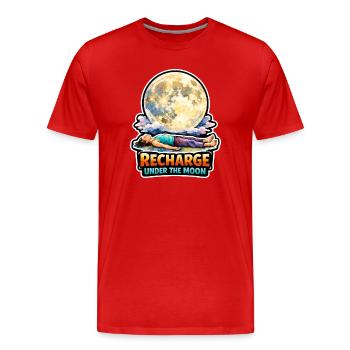Mondmeditation, Mondachtsamkeit, Spirituell - Männer Premium Bio T-Shirt - Rot - Vorne - Damien (186cm)