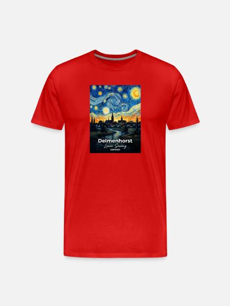 Delmenhorst Germany Starry Night - Men's Premium Organic T-Shirt - red