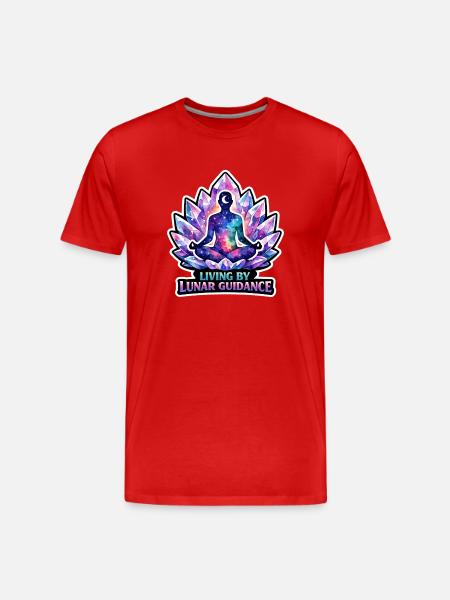 Moon Meditation, Moon Mindfulness, Spiritual - Men's Premium Organic T-Shirt - red