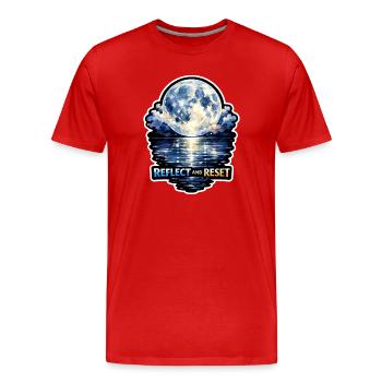 Mondmeditation, Mondachtsamkeit, Spirituell - Männer Premium Bio T-Shirt - Rot - Vorne - Damien (186cm)