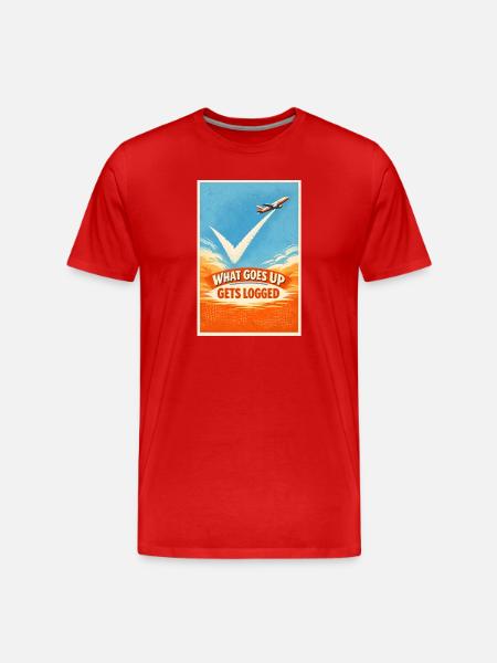 Det, der går op, logges | Plane Spotter - Herre Premium T-shirt økologisk - rød