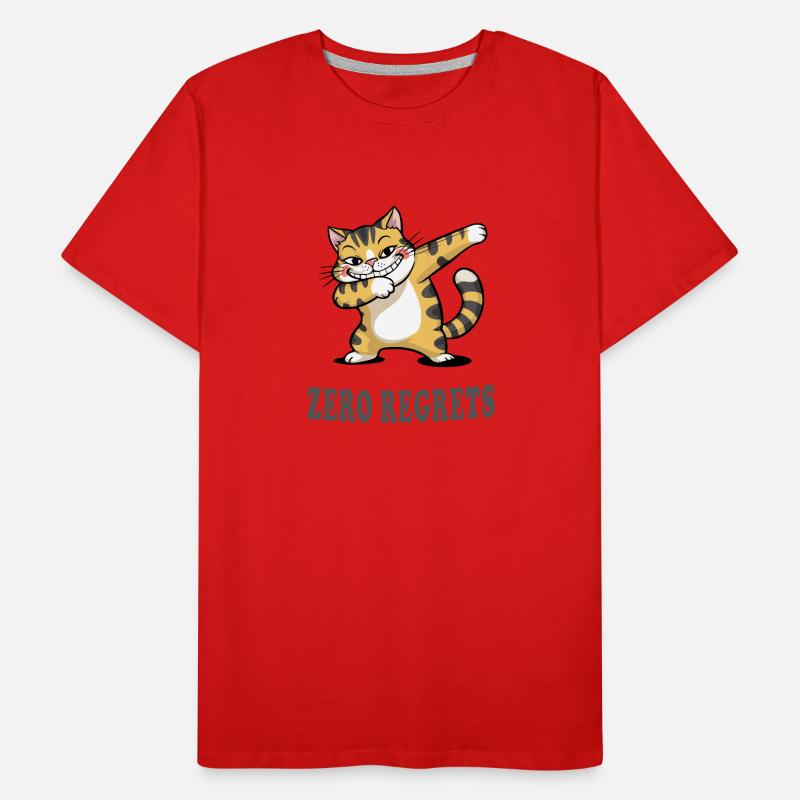 Zero Regrets Funny Cat Sarcasm Design Men's Premium Organic T-Shirt
