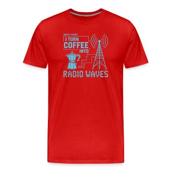 Transformez le café en ondes radio - T-shirt bio Premium Homme - rouge - Devant - Damien (186cm)