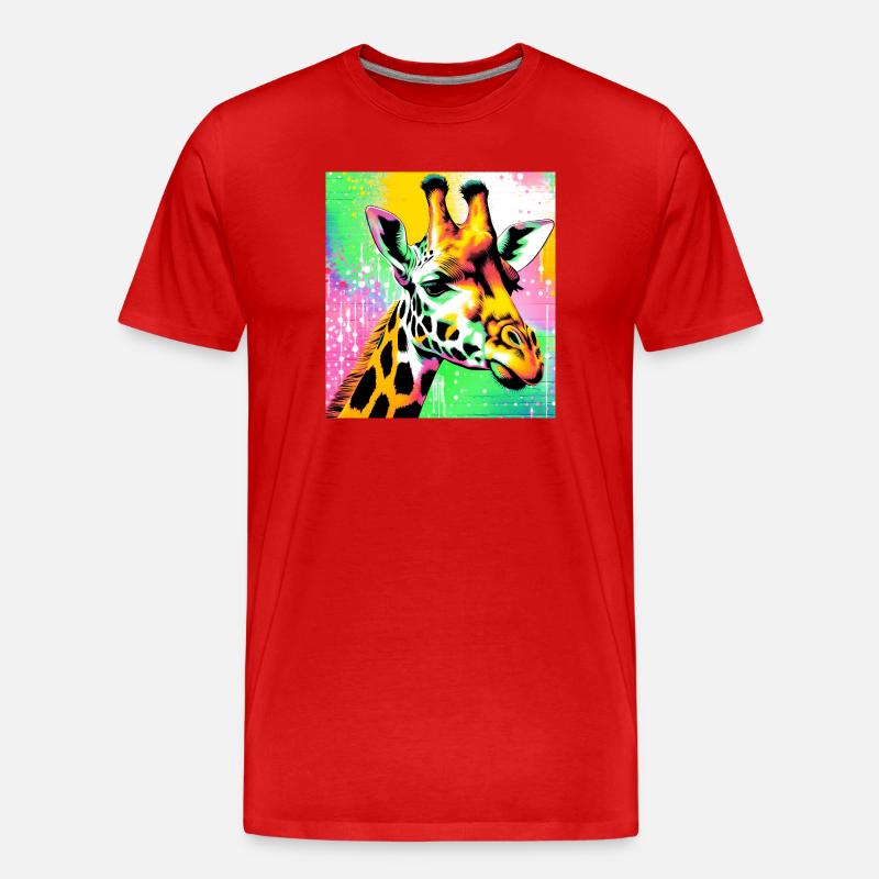 giraffe - Men's Premium Organic T-Shirt - red