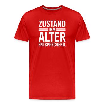 Zustand Dem Alter Entsprechend Oldtimer Geburtstag - Männer Premium Bio T-Shirt - Rot - Vorne - Damien (186cm)