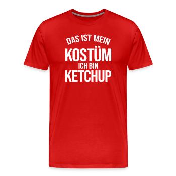 Kostüm: Ich bin Ketchup - Männer Premium Bio T-Shirt - Rot - Vorne - Damien (186cm)